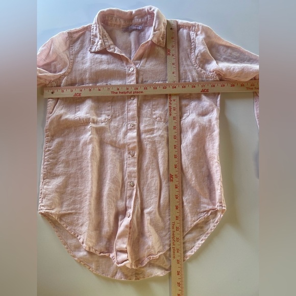 Calypso St. Barth light pink linen button-up lightweight shirt S beach old money - Picture 6 of 9